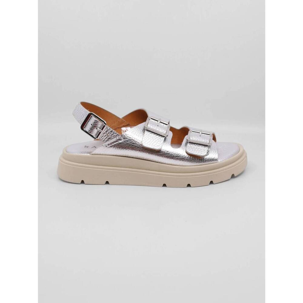 NEW ATELIERS women's candace metallic leather sandals in silver